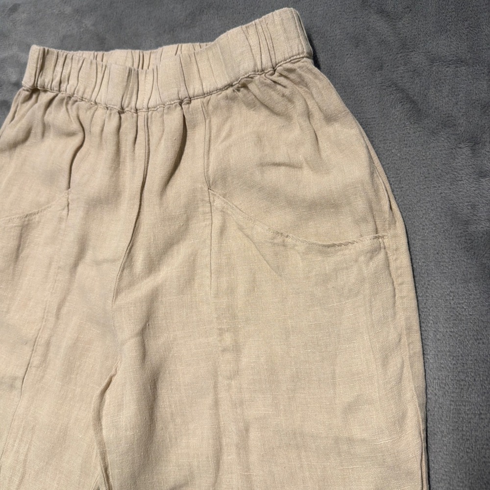MATE the Label Linen Pants Womens XS Beige Elastic Waist Sustainable Casual Boho - Picture 5 of 10